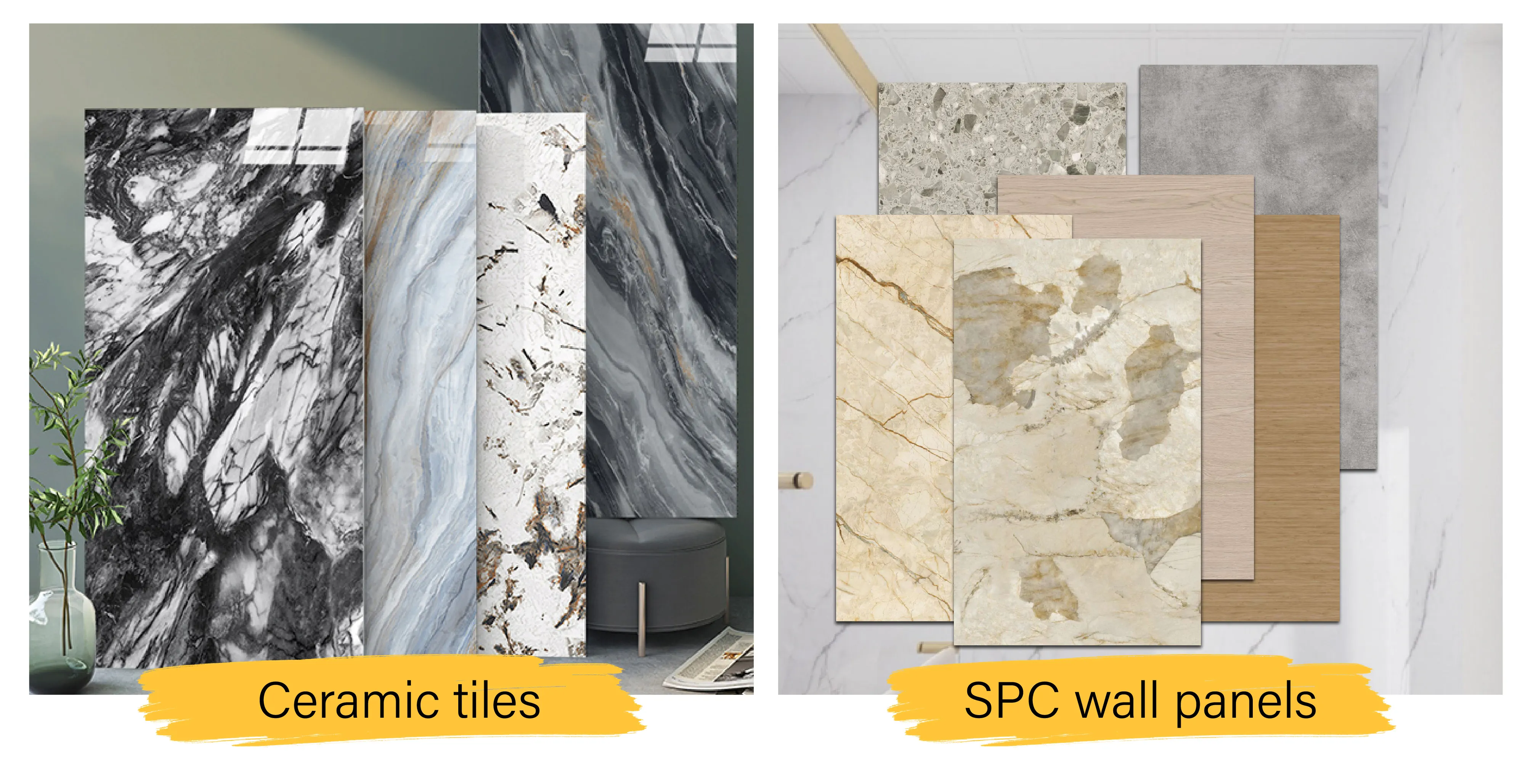 SPC wall panels vs Ceramic tiles